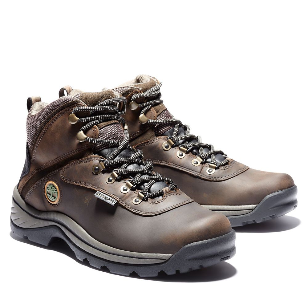 Timberland Mens Hiking Boots White Ledge Mid Waterproof - Brown - India KX7153469